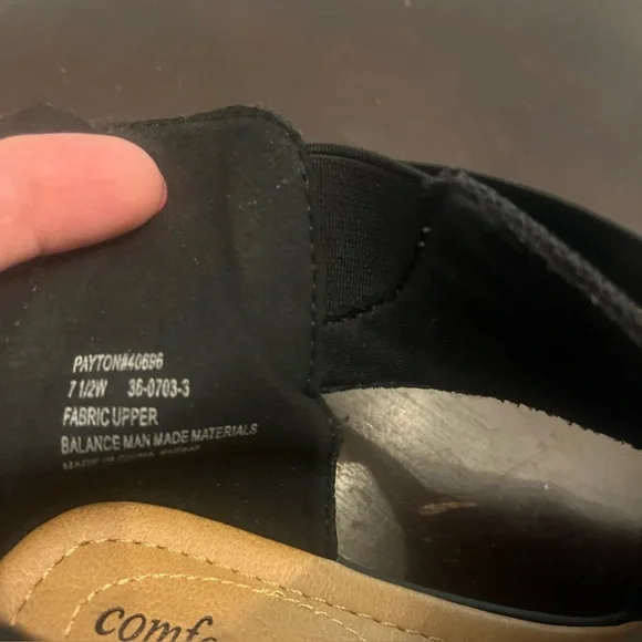 Comfortview summer sandals shoes 7.5 black canvas back zipper strap detail - Picture 15 of 16